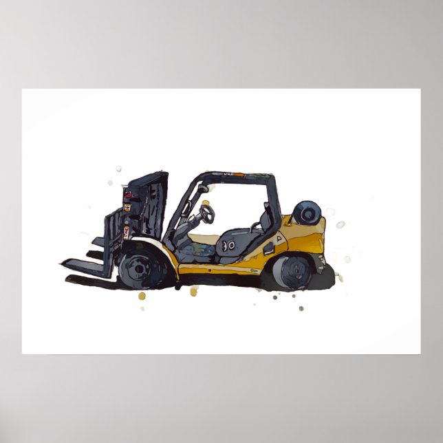 Affiche Modern warehouse forklift (Devant)
