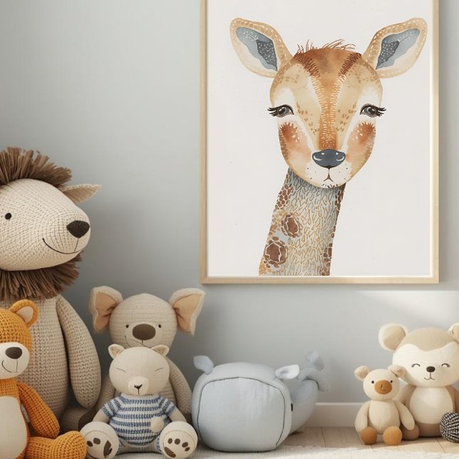 Affiche Modern Watercolor Giraffe Nursery Wall Art (Créateur téléchargé)