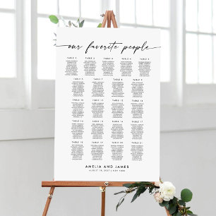 Affiche Moderne 21 Tables Nos favoris Personnes Carte de s
