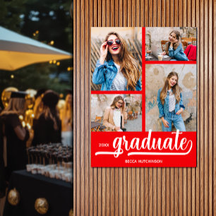 Affiche Moderne 4 photos sur Red Graduation