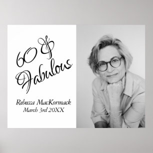 Affiche Moderne 60 ans & Fabulueuse Fête d'anniversaire No