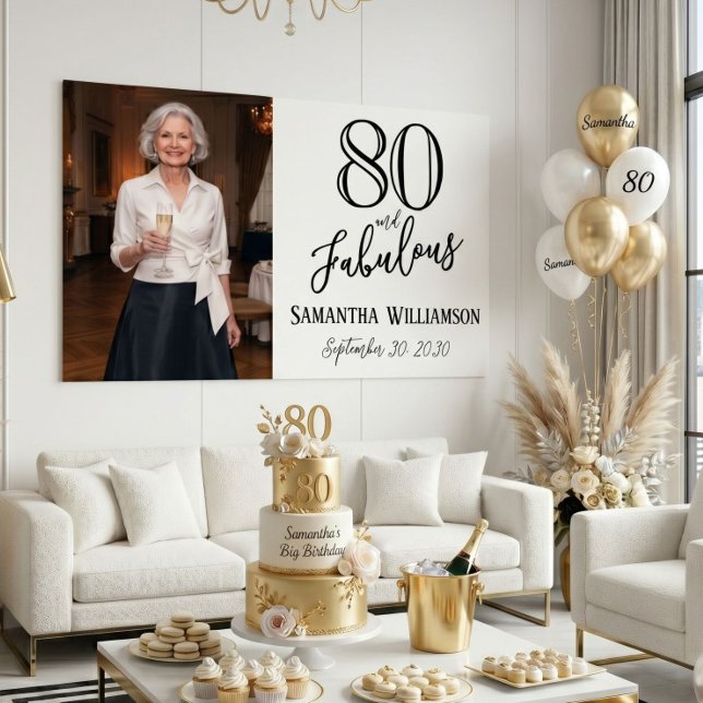 Affiche Moderne 80 ans et Fabuleux Nom Date Anniversaire  (Créateur téléchargé)