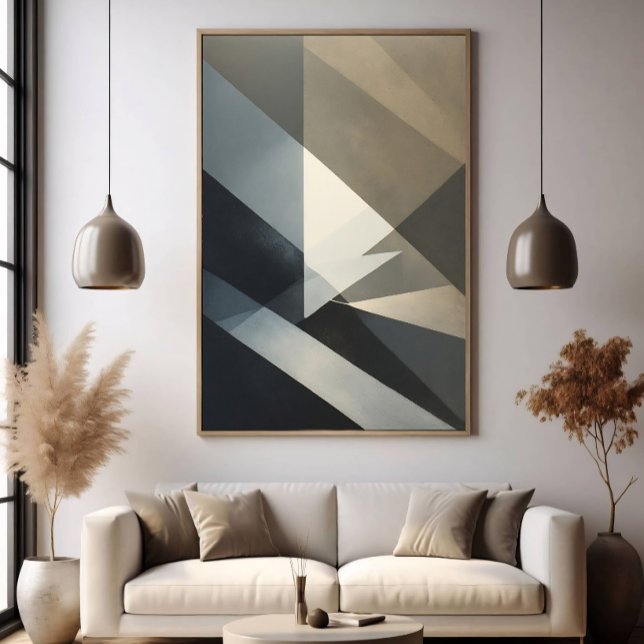 Affiche Moderne Abstrait Neutre Gris Beige (Créateur téléchargé)