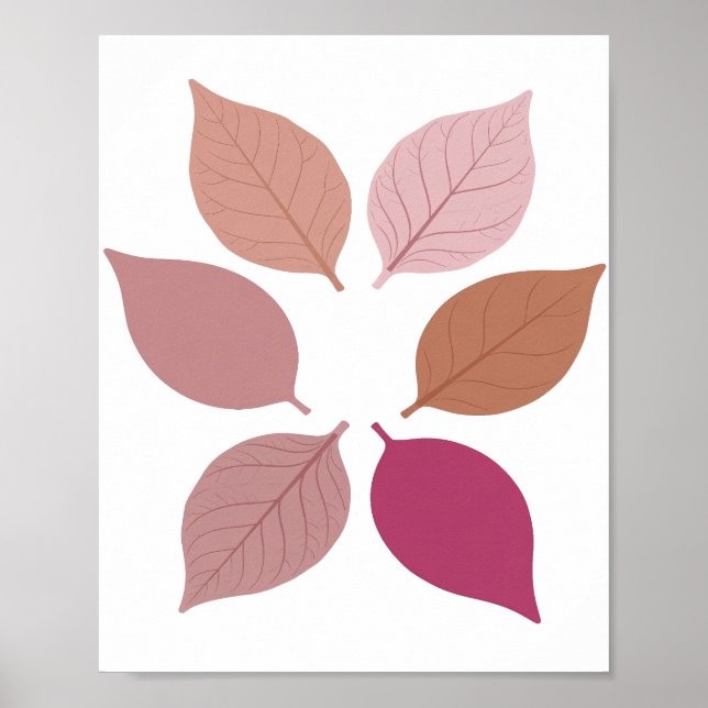 Affiche Moderne argent FEUILLES D'AUTOMNE Design (Devant)