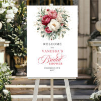 Moderne Bienvenue de Fête de Mariage Florale en Or