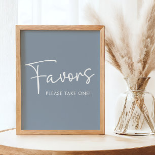 Affiche Moderne Bleu Oh Bébé Simple Baby shower Favoriser