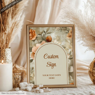 Affiche Moderne Bohème Terracotta Beige Olive Floral Perso