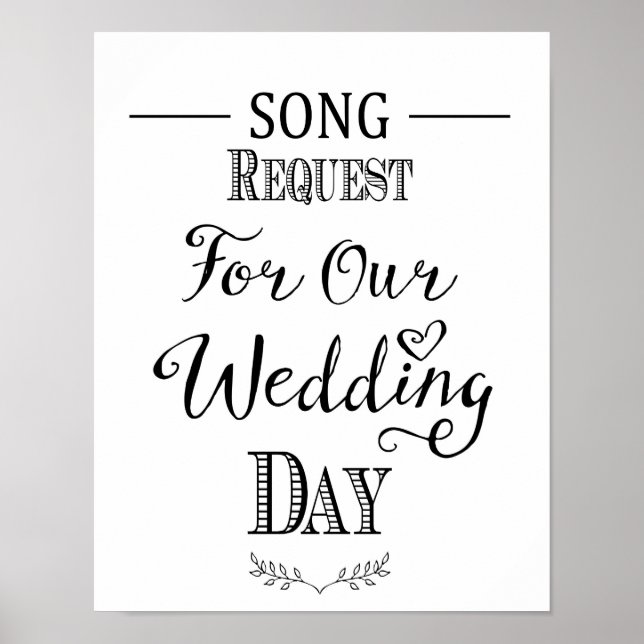 Affiche Moderne Calligraphie mariage demande de chanson im (Devant)