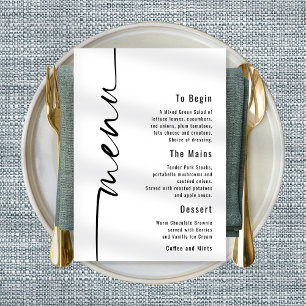 Affiche Moderne Calligraphie Mariage Menu N'importe quelle