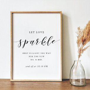 Affiche Moderne Calligraphie Mariage Sparkler Envoyer Désa