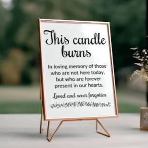 Affiche Moderne Cette Bougie Brûle Mariage Mémorial
