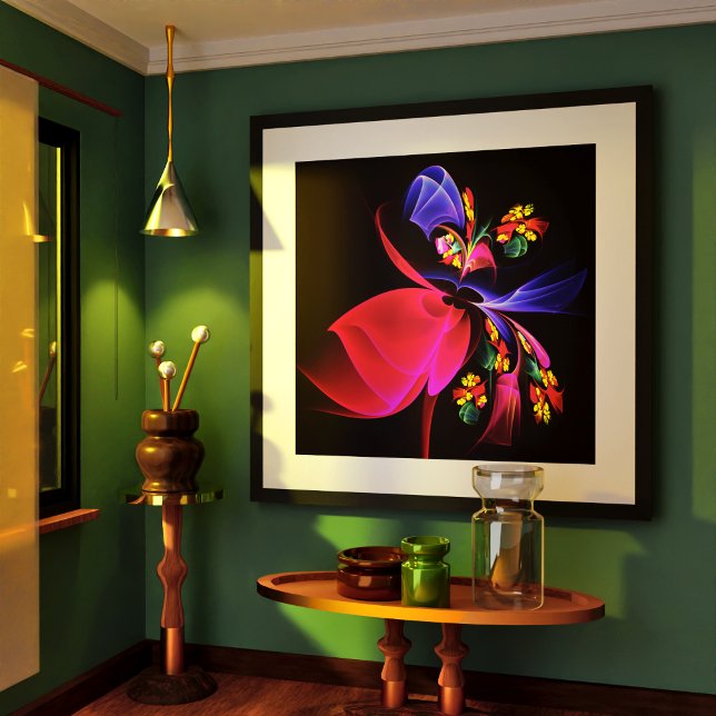 Affiche Moderne coloré Floral Abstrait Art Motif #06 (Modern Colorful Floral Abstract Art Pattern #06 Poster)