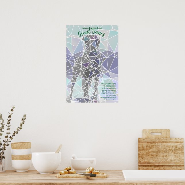 Affiche moderne du Grand Danois vert  (Cuisine)