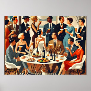 Affiche Moderne Du Milieu Du Siècle Le Martini Intellectue