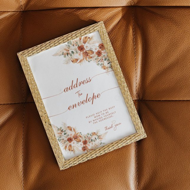 Affiche Moderne Éclat Boho Adresse l'enveloppe de la douch (Créateur téléchargé)