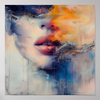 Affiche Moderne élégant Arc-en-ciel Abstraite belle femme