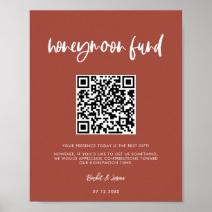 Affiche Moderne élégant brûlé brique fonds de lune de miel