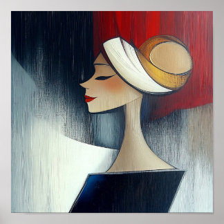 Affiche Moderne élégant élégant Abstrait belle femme