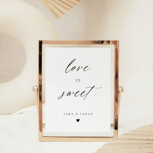 Affiche Moderne Élégant Script L'amour est des faveurs dou