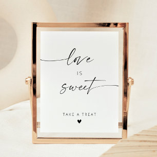 Affiche Moderne Élégant Script L'amour est des faveurs dou