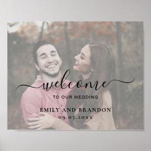 Affiche Moderne Élégant Simple Photo Bienvenue Mariage