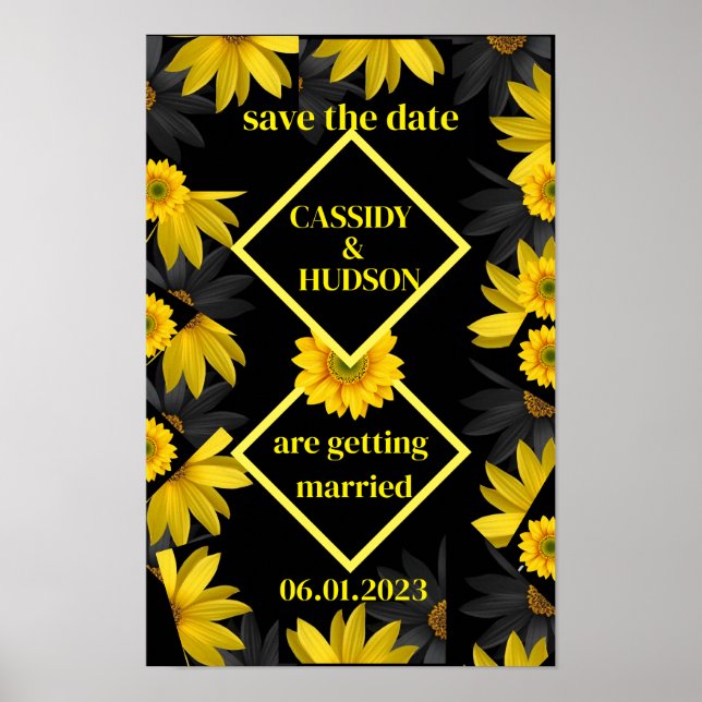 Affiche moderne enregistrer la date (Devant)