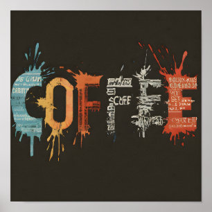 Affiche Moderne et de style abstrait Café Art Café Bar