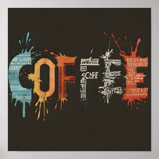 Affiche Moderne et de style abstrait Café Art Café Bar (Devant)