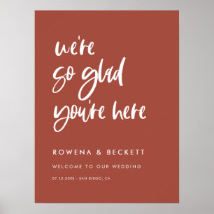 Affiche Moderne et élégante brique Burnt Si content que vo