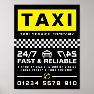 Affiche Moderne et tendance, Taxi Cabine firme publicité