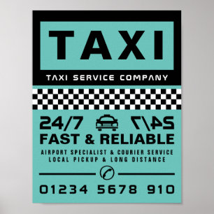 Affiche Moderne et tendance, Taxi Cabine firme publicité