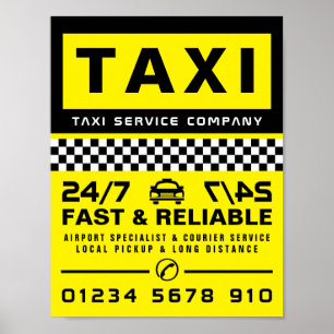 Affiche Moderne et tendance, Taxi Cabine firme publicité