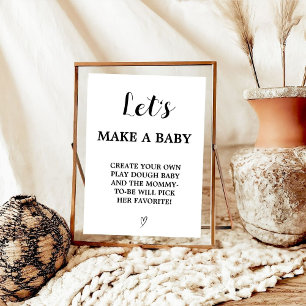 Affiche Moderne faisons un Baby shower bébé signe de jeu