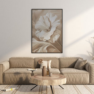 Affiche Moderne Fleur Beige Art esthétique Mur