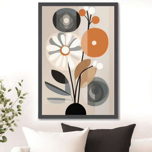 Affiche Moderne Florale Du Milieu Du Siècle (Transform your space with the timeless beauty of mid century modern floral art print. )