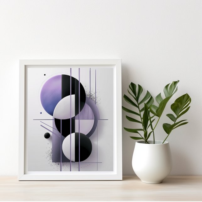 Affiche Moderne géométrique Abstrait violet Élégant minima (Créateur téléchargé)