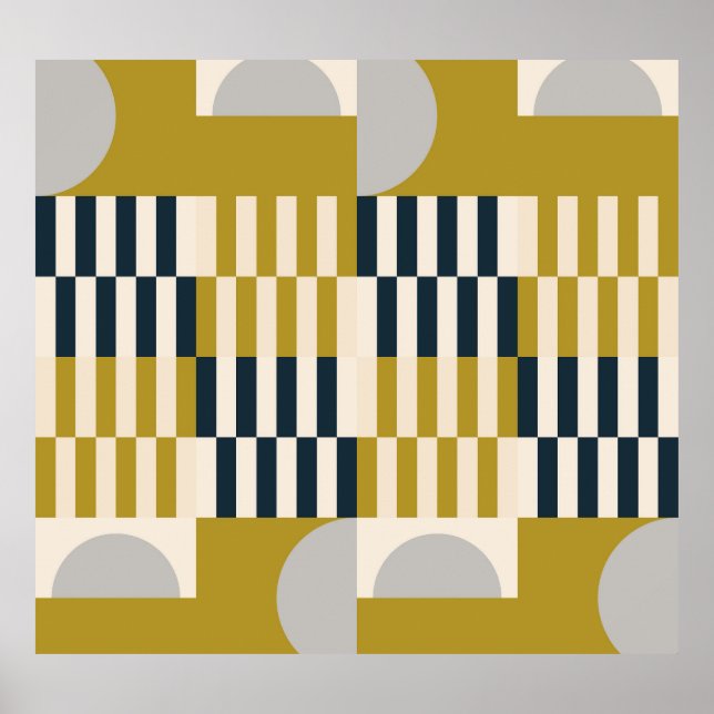Affiche Moderne géométrique, rétro motif scandinave (Devant)