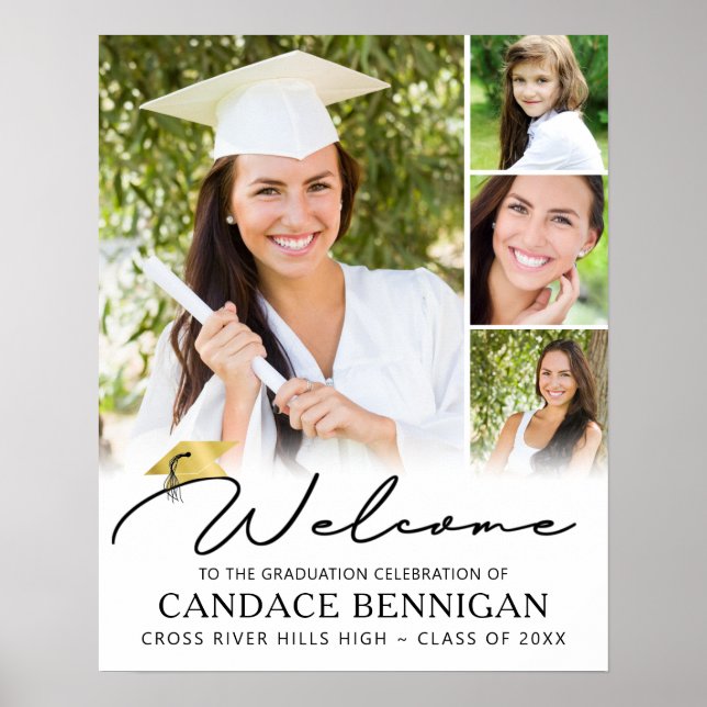 Affiche Moderne Graduate Simple Script Welcome 4 Photos (Devant)