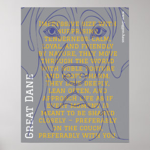 Affiche moderne Grand Danois vert