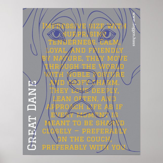 Affiche moderne Grand Danois vert (Devant)