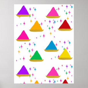 Affiche Moderne Happy Holi Festival Hindu Couleurs Design