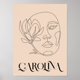 Affiche Moderne ligne simple Art noir & blanc, Boho Chic