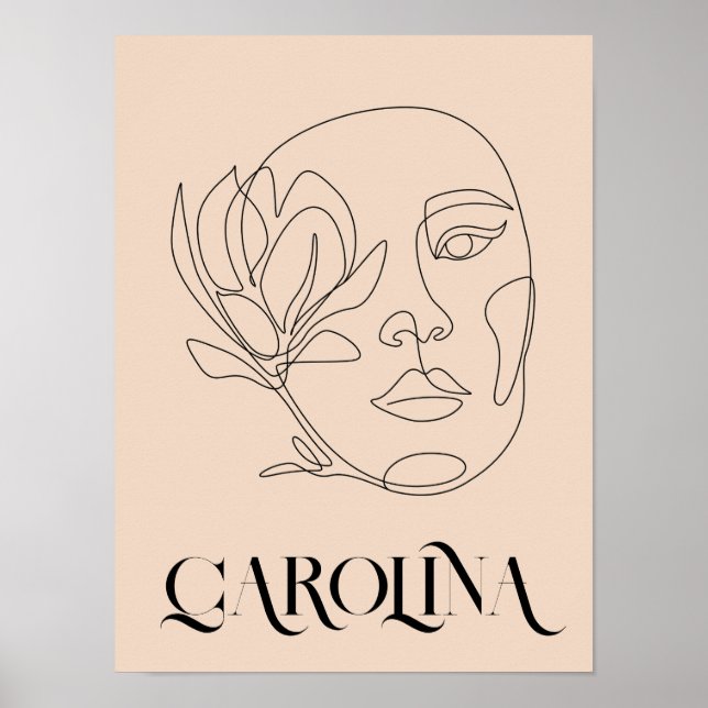 Affiche Moderne ligne simple Art noir & blanc, Boho Chic (Devant)