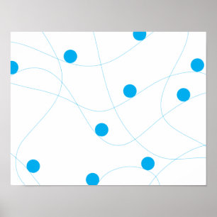 Affiche Moderne, ludique, amusant, mignon boules bleues mo