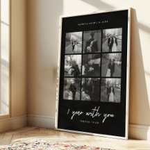 Moderne Mariage Noir 1re Anniversaire 9-Photos