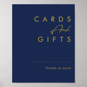 Affiche Moderne Minimaliste Bleu Nuit   Cartes et Cadeaux 