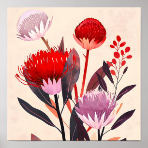 Affiche Moderne Minimaliste Bohème Floral Botanique