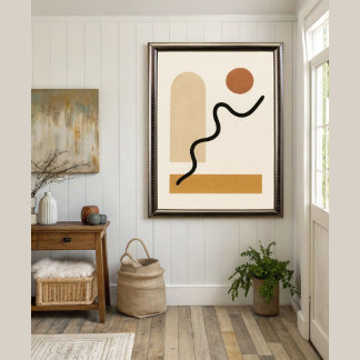 Affiche Moderne minimaliste Boho Abstrait Mur Art Terre