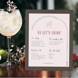 Affiche Moderne Minimaliste Boisson Signature de la Mari