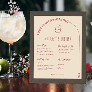 Affiche Moderne Minimaliste Boisson Signature de la Mari